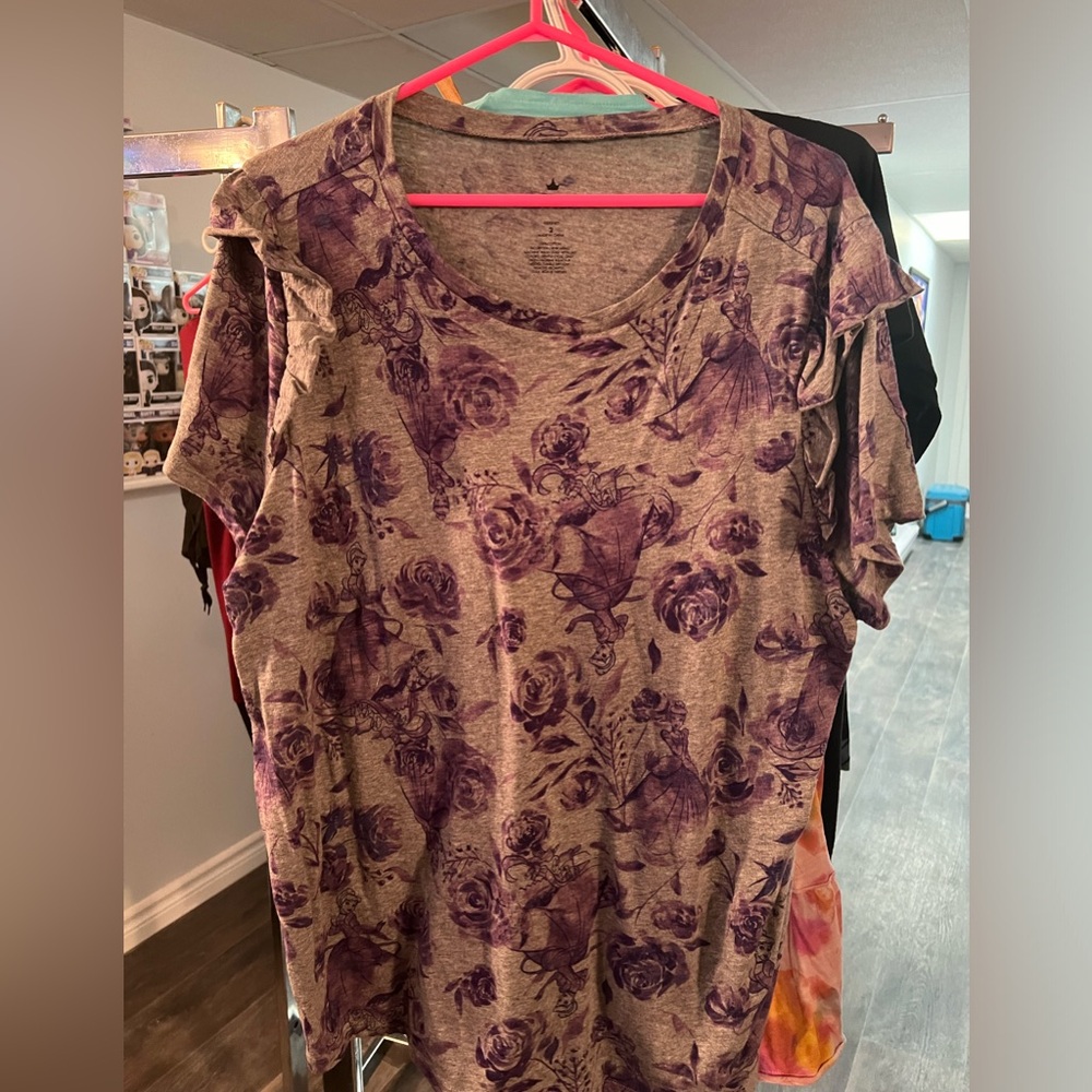 Torrid Disney princesses ruffle shoulder shirt